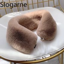 2025 neue Winter Faux Fuchs Pelz Kragen Schal Dicke Warme Hals Schutz Mantel Kapuze Dekor Push Pelz Schal Halstuch Jacke Kragen