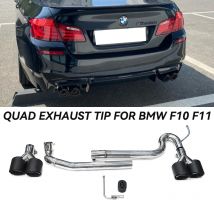 Edelstahl-Doppelauspuffrohr für BMW F10 F11 520i 523i 525i 528i 530i bis zu M5 Look Quad-Auspuffspitze Schalldämpferspitze Endrohr