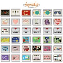Hapiship 2023 Neue Mode Freund Papas Engel Charme Italienische Links Fit 9mm Armband Edelstahl Schmuck DIY Machen DJ608