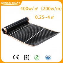 Minco Heat Ferninfrarot-Fußbodenheizungsfolie, warme Matte, 200–240 V, 50/60 Hz, 400 W/m2, 0,25–4 ㎡   50 cm Breite