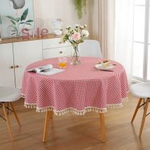 TABLE CLOTH RUNDE-Taskette aus Baumwolle, runde Tischdecke, rot gestreifte Gitter tabelle, Hochzeits tuch abdeckung