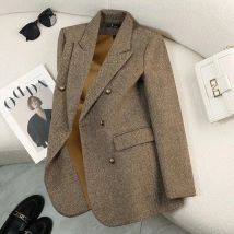 Hochwertige Anzugjacke für Damen, 2025, neue Herbst-Winter-Blazer mit Wortmuster, weibliches Temperament, cooles Design, einzigartige Damen-Tops