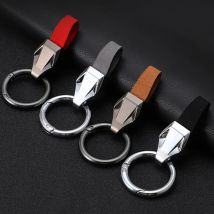 Luxury Leather Key Chain Trendy Cowhide Keychain Men Women for Car Key Ring Holder Buckle Jewelry Gift Accessories Wholesale