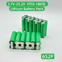 Latest 18650 VTC6 3000mAh-6000mAh lithium-ion battery packs (2S1P-6S2P) for screwdriver and drill battery packs 18650