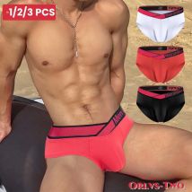 1/2/3 PCS Herren Sexy Slips Modal Große V-förmige Design Bikini Farbverlauf Flash Elastische Band Atmungsaktive Unterwäsche Low-taille Hosen