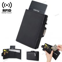 Porta carte di credito RFID Portafoglio di lusso in pelle microfibra Pop Up Portafoglio da uomo di design Borsa per soldi Portamonete maschile Portafogli per uomo