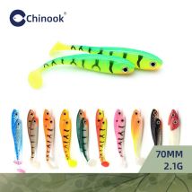Chinook Soft Bait Lure 3D t-tail 65mm 5szt Woblery Silikonowe Ryby Sztuczna Przynęta Wędkarstwo Na