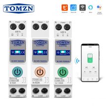 TOMZN 63A WIFI inteligentny przełącznik licznik energii Kwh monitorowanie pomiaru wyłącznik automatyczny przekaźnik czasowy MCB TUYA smartlife 1P + N