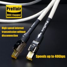 HIFI-Netzwerk-Patchkabel Cat8 Ethernet-Kabel OCC Silberbeschichtet RJ45 CAT Ethernet Hochgeschwindigkeits-LAN-Kabel für Computer und Notebooks geeignet