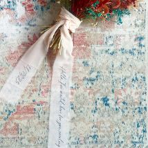 Personalisiertes 1-teiliges Brautstrauß-Chiffonband für Blumen, Hochzeit, schmücken, bedruckt mit Eid, Hochzeit, Souvenir, Brautparty-Geschenk