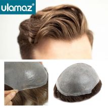 V-Loop Hair Thinnest Skin Male Hair Prosthesis 0.02-0.03mm Clear Poly PU Man Wig Toupee Human Hair Invisible Hair System For Man