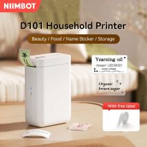 Stampante termica per etichette portatile Niimbot D101 con nastro facile da stampare da 0,5 a 1 pollice di larghezza per cartellini dei prezzi aziendali, stoccaggio domestico