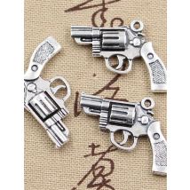 5pcs Charms Pistol Revolver Gun 29x22mm Antique Tibetan Bronze Pendant Findings Accessories DIY Vintage Choker Jewelry