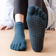 Atmungsaktive Frauen Pilates Socken fünf Zehen Silikon rutsch feste Yoga Socken Anti-Rutsch-Ballett Tanz Damen Fitness Sport Baumwoll socken