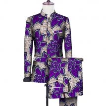2 Pieces Set African Clothes for Men Wedding Party Fancy Blazer Suit Bazin Rich Jacket Tops and Pant Set African Clothing WYN705