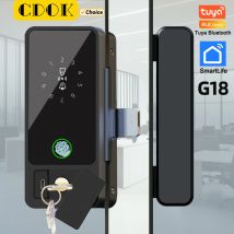 CDOK G18 Tuya Bluetooth Smart Lock per porta in vetro, sblocco multicinetico, adatto per porta in vetro per ufficio/cortile