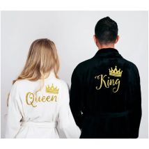 Gemütliche Frottee-Bademäntel, Bademäntel für Paare, Flanell, passende King-Queen-Bademäntel, Geburtstag, Flitterwochen, Winter-Spa-Bademäntel, 260 g/ ㎡