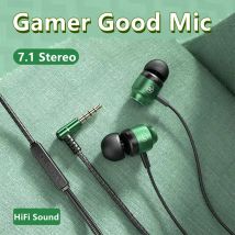 Auriculares con cable para jugadores, auriculares con cable para videojuegos, auriculares estéreo de graves HiFi de Metal de 3,5mm para teléfono, ordenador, micrófono, conector L magnético