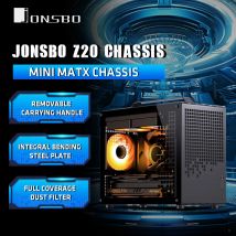 Custodia per PC JONSBO Z20 M-ATX/ITX con maniglia di trasporto rimovibile Telaio per computer da gioco Gioco per PC compatto e trasparente
