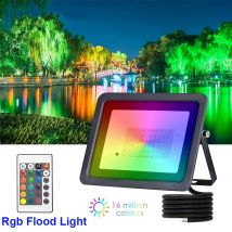 Rgb Outdoor Led Projektor 220V Rgb Flutlicht 10W 30W 100W 50W Wasserdichte Led Farbwechsel rgb Scheinwerfer Lampe Fernbedienung