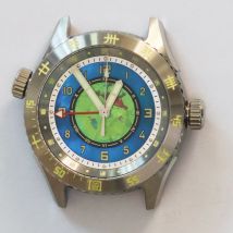 SIDAXIN Männer Automatische Uhr 45mm GMT Mechanische Armbanduhr Taucher 20ATM Wasserdicht Bronze/Stahl C3 Leuchtende 2836 Mov. Saphir