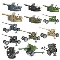 Guerra mondiale 2 WW2 Pistola antiaerea Razzo Artiglieria Esercito militare Arma di guerra Soldato MOC Modello Building Block Mattoni Giocattoli per bambini