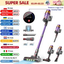 Armo V18 Aspirapolvere senza fili portatile 50kPa 550W Potenza 6 in 1 LED Display Aspirapolvere senza fili Luci verdi Tappeto Polvere e Pet Hair Sweeper Macchina