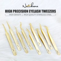 Professionelle Großhandel Gold Wimpern Pinzette Volumen Falsche Wimpern Pinzette Edelstahl Pinzette Make-Up-Tools
