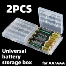 2 stücke Universal Batterie Lagerung Boxen für AAA/AA Kunststoff Lagerung Box Abdeckung für Batterie Transparent Batterie Organizer Container