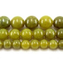 2024 New Olive Green Jade 6/8/10/12 MM Natural Round Loose Strand Stone Beads For Jewelry Making Bracelets Necklace Accessories
