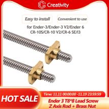 T8*8 Ender 3 Lead Screw Z axis Rod +Brass Nuts Lead 8MM 365/399/400MM for Ender-3 Ender-3 V2 Ender 6 CR-10S CR-10 V2 CR-6 SE I3