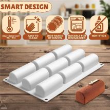 Stampo in silicone a forma di bastoncino 3D a 9 griglie per cioccolato, tartufo, mousse, torta, dessert, stampi da forno fai da te, strumento di cottura