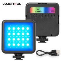 Ambitful RGB Video Lichter Mini LED Kamera Licht 1800 mAh Wiederaufladbare LED Panel Lampe Foto Video Beleuchtung für Youtube Tik tok