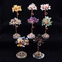 1PC Handgemachte Natürliche Kristall Stein Kies Glück Baum Achat Reiki Healing Hause Dekoration Ornamente DIY Souvenir Geschenk