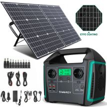 SWAREY S1000 Estación de energía de 1000W (1500W de pico) Generador solar de 725,76 Wh Cargador de energía de respaldo para el hogar Banco de energía con panel solar de 100 W