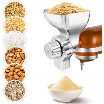 All Metal Grain Mill Attachment Fit for KitchenAid Stand Mixer, 12-Level Adjustable Flour Mill Grain Grinder for Kitchenaid, Fit