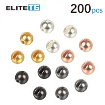 Elite TG 200 Stück 1,5–3,5 mm Angeln-Schlitzperlen, Fliegenbindematerial, Fliegenfischen-Perlen, Legierungs-Fliegenbindematerial