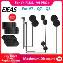 Original kopfhörer Für EJEAS V6 PRO +/V4PLUS Typ-C Stecker Motorrad Helm Headset mit Lautsprecher Mikrofon Optional Clip & Basis