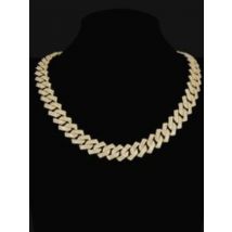 Shiny 15mm Cuban Link Chain Necklace For Women Men Hip Hop Rhinestone Iced Out Bling Rhombus Punk Clavicle Chain Jewelry Gift