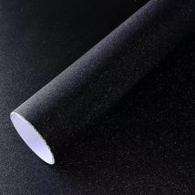 Pellicola avvolgente in vinile nero glitter satinato opaco con rilascio d'aria autoadesiva fai da te per auto moto bicicletta interna esterna
