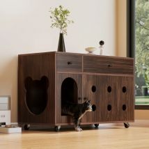 Katzenschrank (mobile Katzentoilette) – Katzenschrank/Katzenhaus mit abnehmbarer Sandentfernungsplatte, geruchsisoliert, ohne Katzentuch