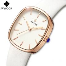 WWOOR 2024 Orologio da donna Orologio da polso al quarzo in pelle di moda Top Brand di lusso Orologio da polso da donna impermeabile Montre Femme Feminino