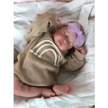 49CM Gotowa malowana lalka Bebe Reborn LouLou Noworodek śpiąca lalka Miękka winylowa skóra 3D Widoczne żyły Prezent dla dziewczynek