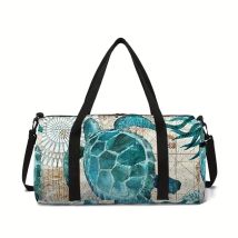 Reisetasche mit Meeresschildkröten-Muster, große Kapazität, für Jungen und Mädchen, bestes Geschenk, 2D flache Cartoon-Schultasche, Reisetasche für Kinder