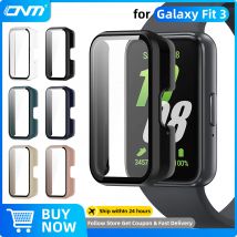 Szkło + etui do Samsung Galaxy Fit 3, szkło hartowane, ochraniacz ekranu i twardy zderzak ochronny PC do akcesoriów Galaxy Fit3