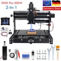 【Stock USA e UE】 Router di legno CNC 3020 Plus Max con mandrino da 500 W Fresatrice per incisione su metallo GRBL Incisore laser fai da te 110 V/220 V