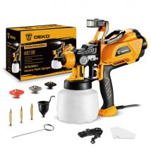 DEKO 1200ml HVLP Spray Gun with LED light High Power Electric Paint Sprayer,3 Nozzle &  Large capacity Easy Spraying