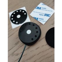 Helmet Headset Sticker & Speaker Sponge Set - Self-Adhesive Hook & Loop Fasteners (2 Hook, 2 Loop) + 2 Sponges