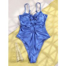 Miyouj aushöhlen Bade bekleidung Damen Badeanzug neue einteilige Anzüge Bandage Badeanzug einfarbige Badeanzüge Sommer Beach wear