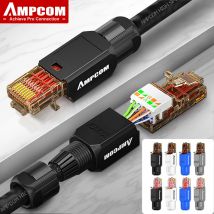 Connettore RJ45 AMPCOM senza crimpare, strumento Meno spina modulare UTP 1000Mbps CAT6/CAT6A per cavo Ethernet Lan solido intrecciato